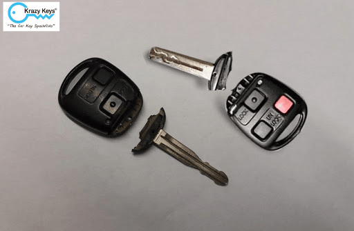 Damaged car keys